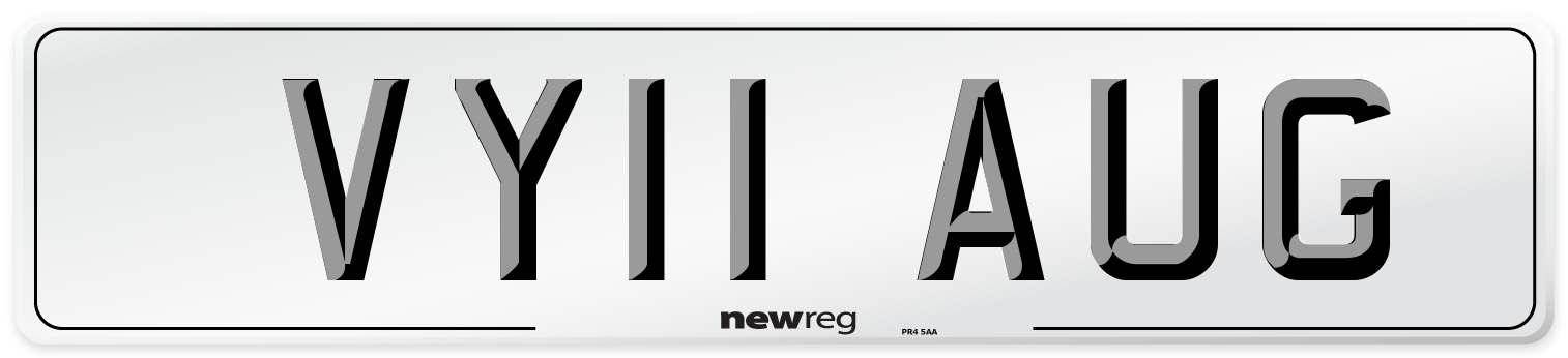VY11 AUG Number Plate from New Reg